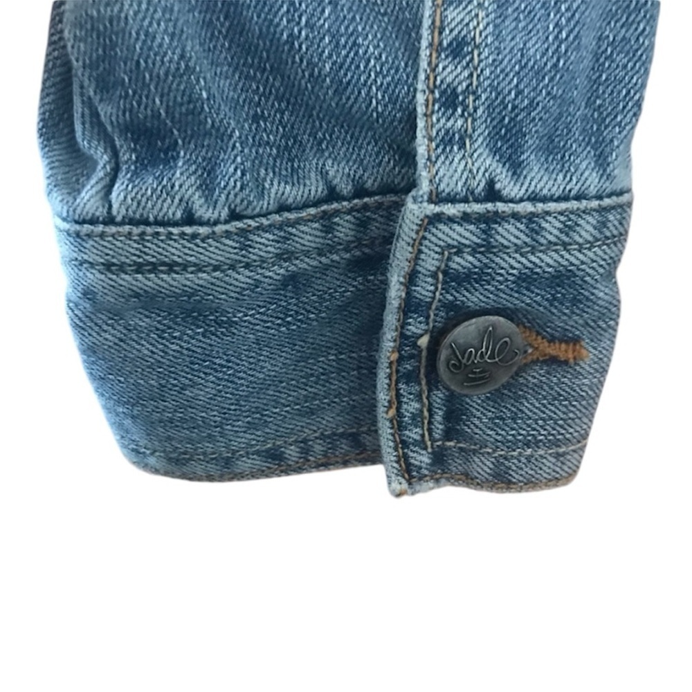 Jade Rocks Button Up Western Denim Jacket Size Large - Picture 7 of 7
